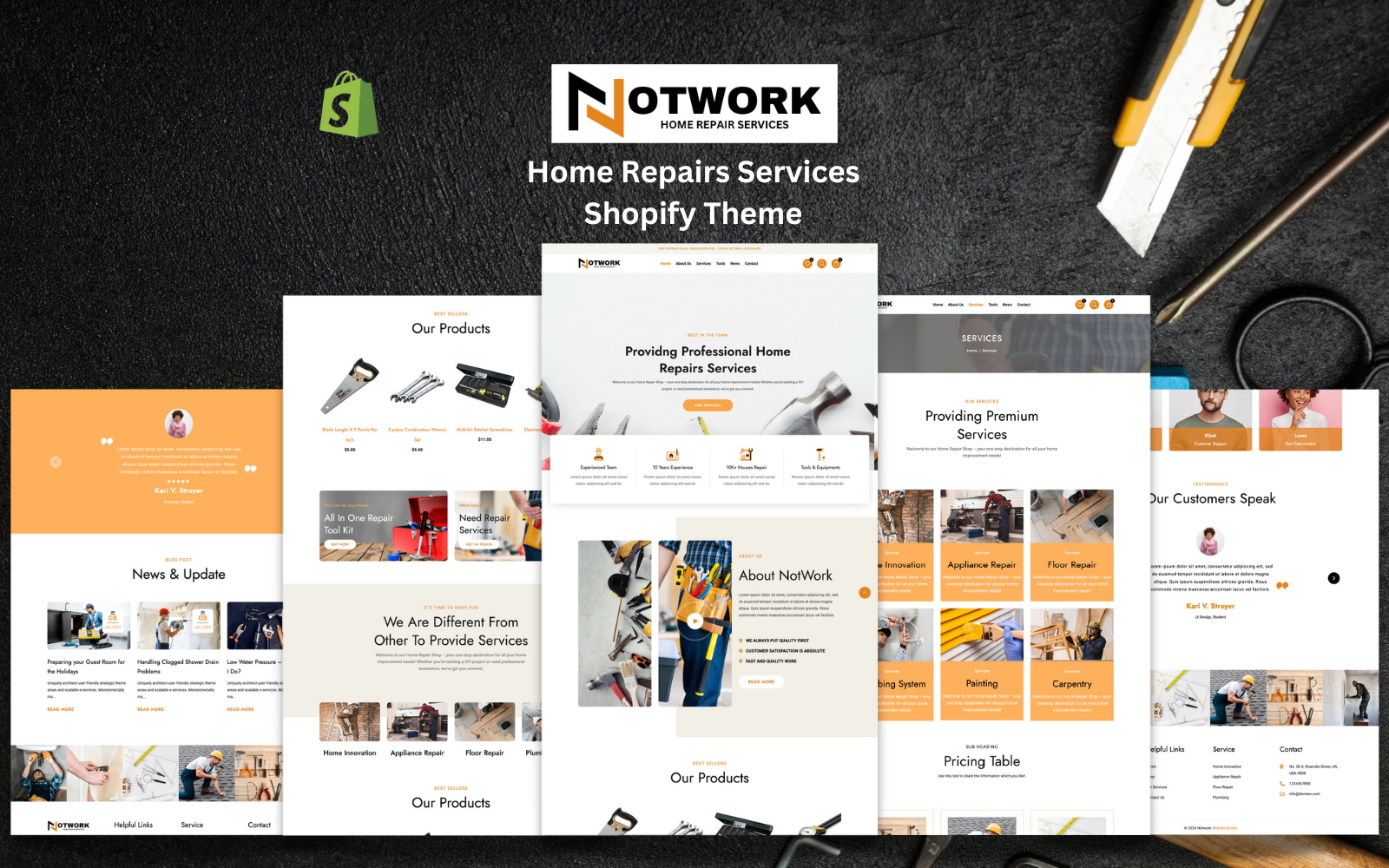 <b>Notwork-上门维修服务Shopify主题</b>
