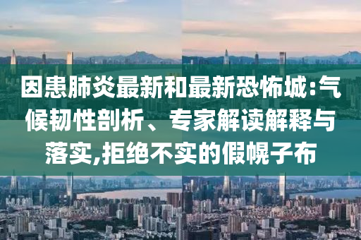 因患肺炎最新和最新恐怖城:气候韧性剖析、专家解读解释与落实