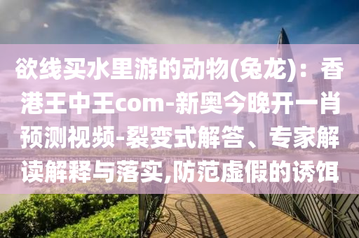 欲线买水里游的动物(兔龙)：香港王中王com-新奥今晚开一肖预测
